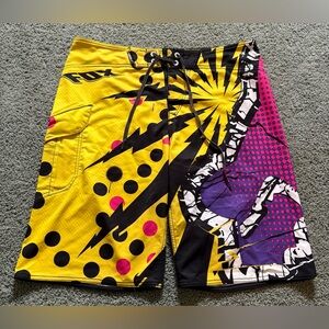 Fox Exposure Fissure Board Short Mens Size 36 Multicolor Beachy Swimwear Swim